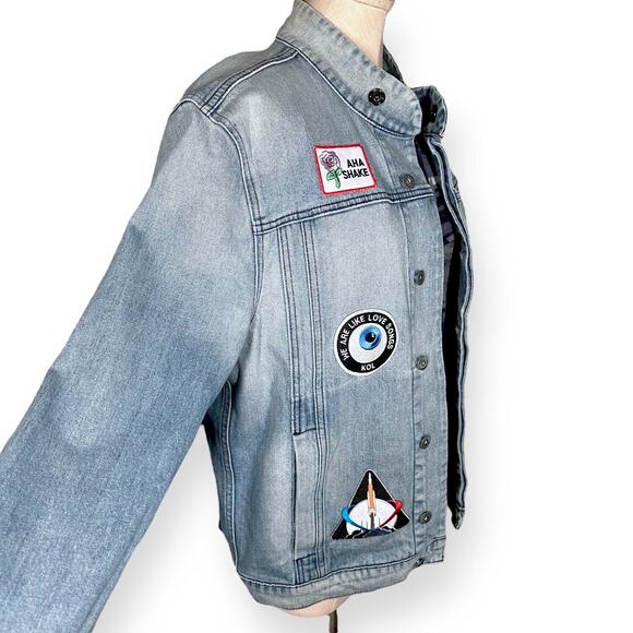 Rare HUDSON JEANS Motorcycle Denim Jacket Embroidered Hipster Trucker Western - Picture 3 of 13